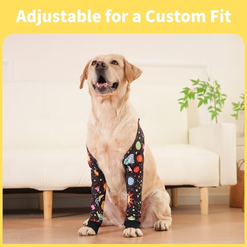 Image of LovinPet Dog Elbow Protector Anti-Licking Elbow Sleeve, Adjustable, Comfortable & Durable Front Leg Guard for Medium to Large Dogs, Prevents Licking and Chewing,Dog Sleeve,Dog Leg Sleeve,Black