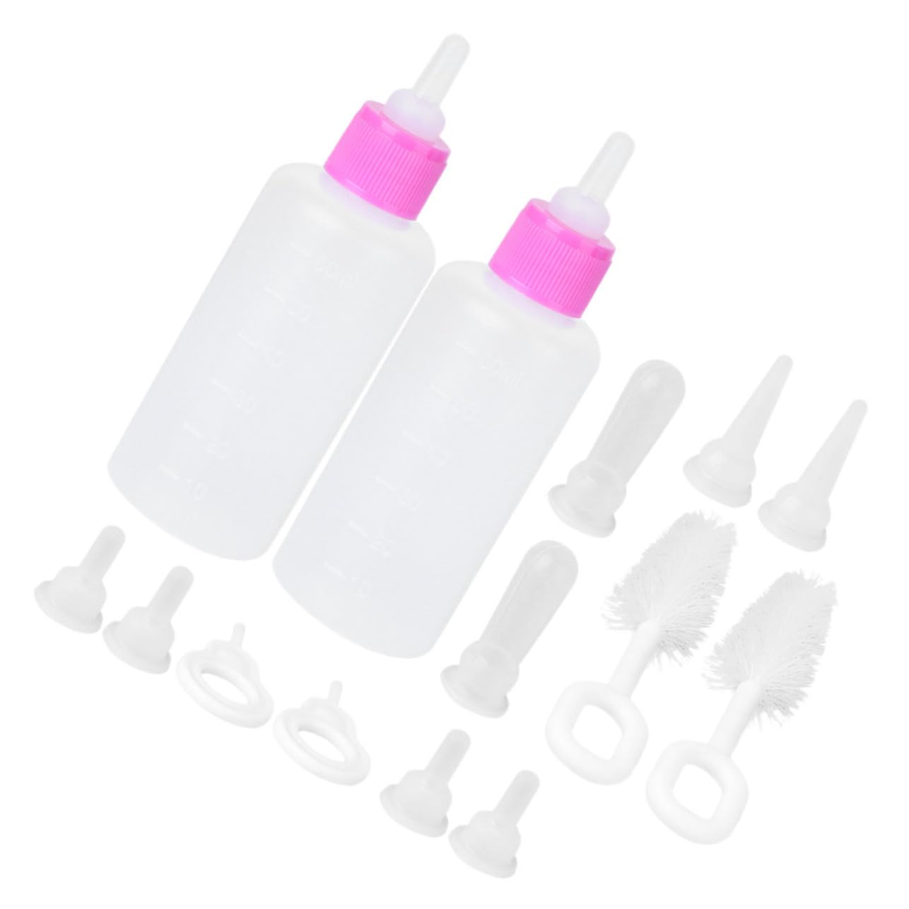 SUPVOX Cat Feeding Bottles Kit 2 Sets of Puppy Milk Feeder Bottle Portable Durable Pet Accessories