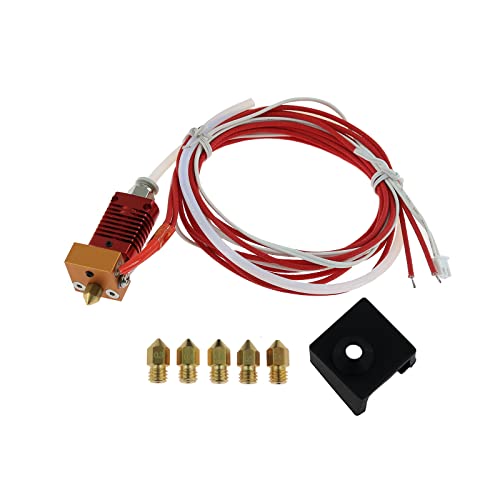Upgrade Ender 3 Hotend Assembled MK8 Extruder Hotend Kit with 1X Silicone Cover 5X 0.4mm Nozzles for Ender 3 Ender-3 V2 Ender 3 Pro Ender 3S 3D Printer Parts