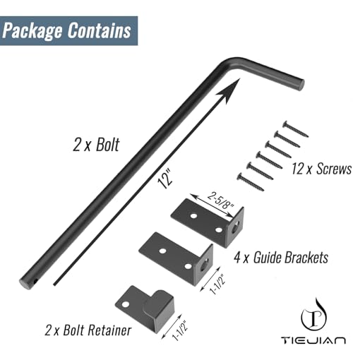 TIEJIAN Cane Bolt Heavy Duty Gate Drop Rod 12 Inch Metal Gates Stopper for Wood PVC Vinyl Metal Fences Gates, Gate Ground Latches, Black Finish(2 Pack) - Thumbnail 7