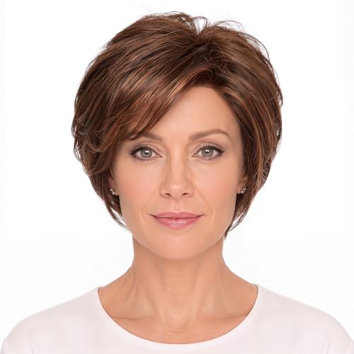 Raquel Welch Women's Face-Framing Short Brown Wig, GO TO STYLE