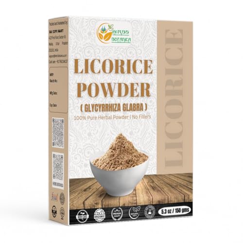 Herbs Botanica Licorice Powder 100% Pure & Natural Licorice Root Powder for Herbal Tea Skin Care & DIY Beauty Natural Licorice Root Supplement 5.3 oz Resealable Pack