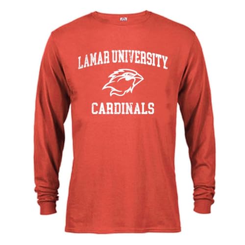 Sport Your Gear Lamar Cardinals Distressed Retro Logo Long Sleeve T-Shirt - Red Heather - Large