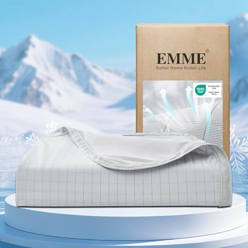 EMME Breathable Cooling Blankets Queen Size (90'x 90') for Hot Sleepers, Summer Bed Blanket, Thin...