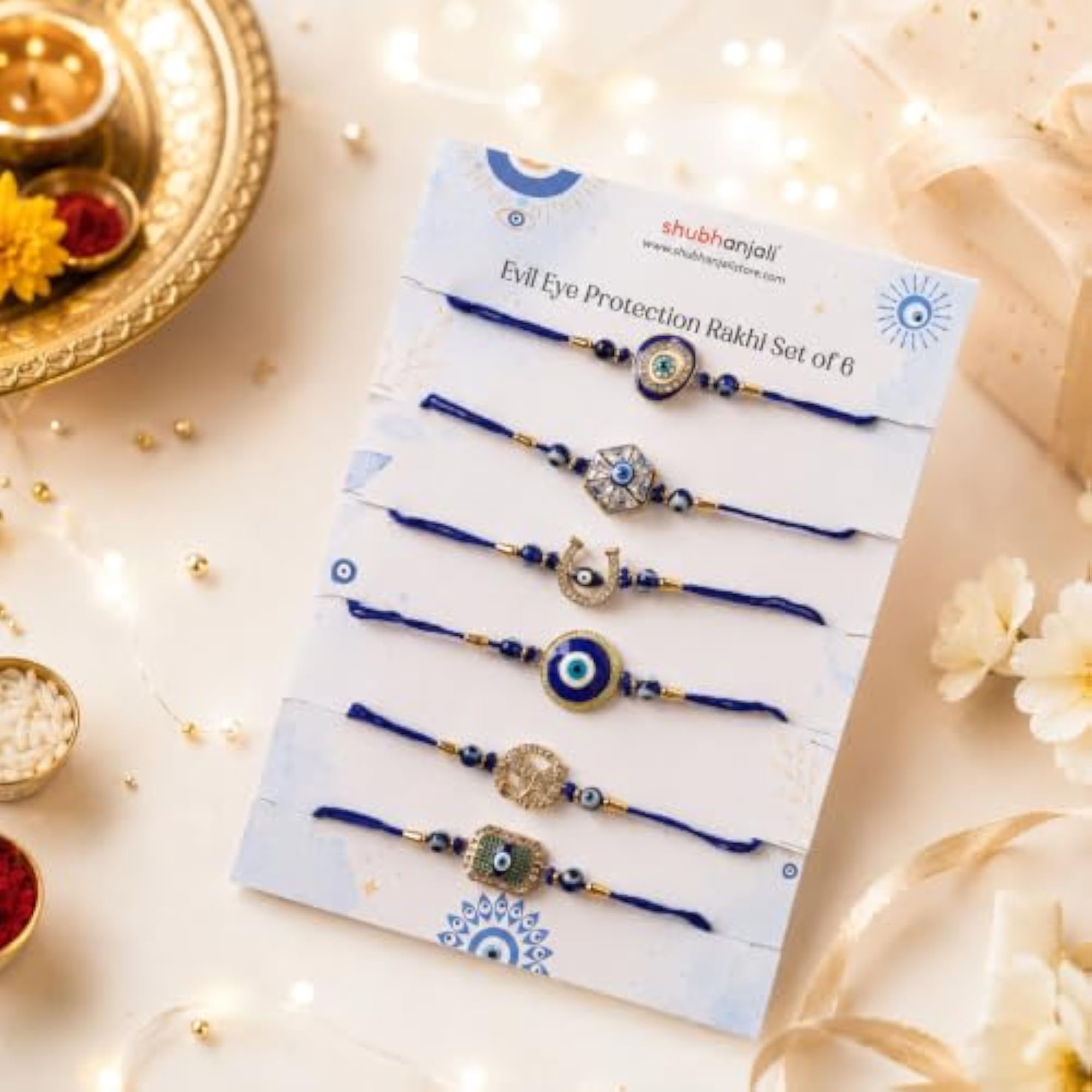 Evil Eye Protection Rakhi Set of 6 for Brother