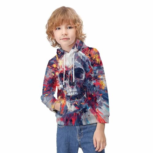 Sweat crâne 3D pour adolescent pull chaud et confortable 10-12Y - 3