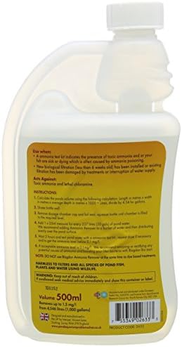 Blagdon Pond Water Treatment Ammonia & Chloramine Remover, Fast Acting, Safe for Fish, Wildlife & Pets, 500ml, Treats 4,546 Litres of Pond Water
