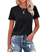 MAGCOMSEN Women's Cotton T-Shirts Short-Sleeve Shirts Crew-Neck Tops Classic-Fit Breathable Casua...