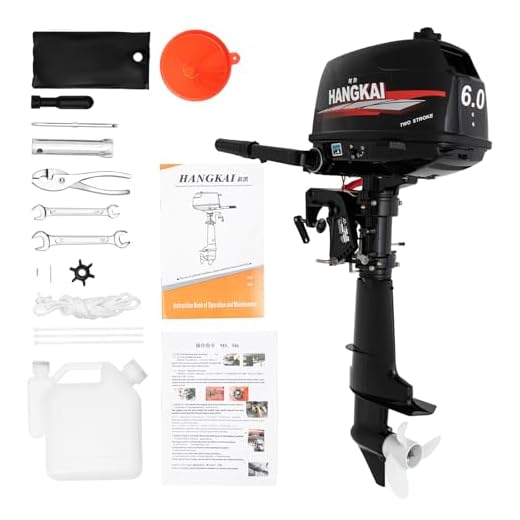 BJTDLLX 6HP Outboard Motor, 2 Stroke 6HP Heavy Duty Outboard Boat Motor Engine, Fishing Inflatable Fishing Boat Power Engine with Water Cooling & CDI Ignition System -Short Shaft
