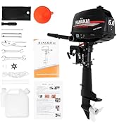 BJTDLLX 6HP Outboard Motor, 2 Stroke 6HP Heavy Duty Outboard Boat Motor Engine, Fishing Inflatabl...