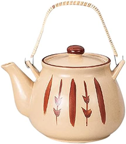 Set of 3, Heat Resistant Earthenware Bottle, Cream Woody No. 5, 33.8 fl oz (1,000 cc), Direct Fire, Japanese Tableware, Sake Cup, Restaurant, Inn, Commercial Use