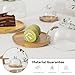 2 Pack Wooden Cake Stand with Glass Dome,Small Cake Stand with Lid,Cake Display Server Tray for Kitchen,Birthday Parties,Weddings,Baking Gifts (6.1 x 4.7 in)