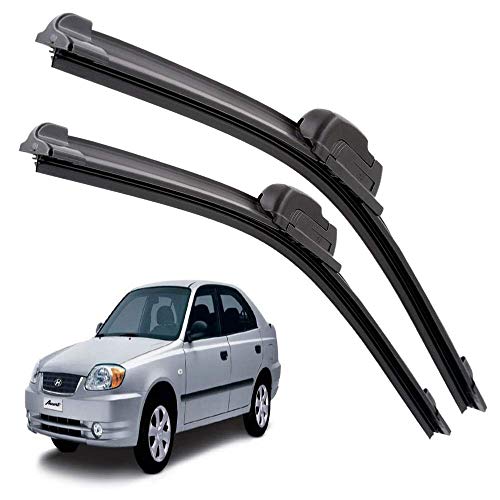 Image of Euro Care Windshield Car Wiper Blades Compatibility With Hyundai Accent (Model : 2010-2015) - Set of 2Pc (D-20,P-18)