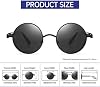 Lentes de sol Steampunk polarizados redondos GYsnail para hombre, con marco de metal circular, estilo hippie 4