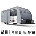 VINPATIO Heavy Duty RV & Trailer Cover - 7 Layers, Fits 20'-22' Travel Trailer, Toy Hauler & Camper Cover with Tongue Jack Protection, Windproof Straps & Gutter Covers