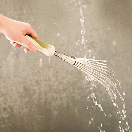 Worth Garden 14 Inch Stainless Steel Tines Resist Rust Small Hand Rake Garden Tool Weeding Turning Loosening Soil Harrowing Cultivating Planting #TOP4