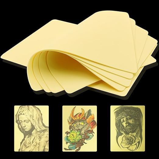 VASADIGITAL 2 Pcs Blank Tattoo Practice Skin Sheet - Double-Sided, 8" x 6", Yellow, Not Water Resistant, Adult