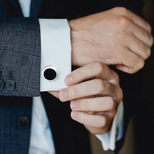 Image of GWD Cufflinks and Tie Clip Set Personalized Cuff Links Business Wedding
