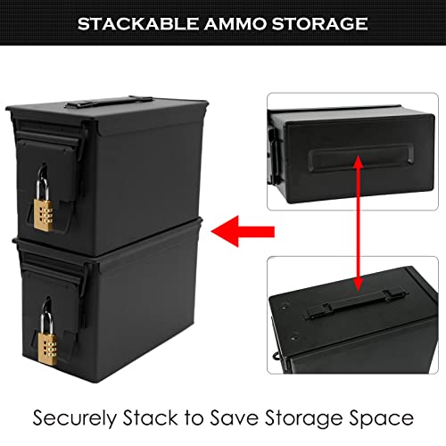 Aolamegs 50 Cal Ammo Can – Locking Hardware Kit and Stainless Steel Padlock，Ammo Box Military & Army M2A1