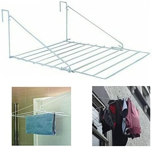 7 Metre Over Door Folding Metallic Utility Indoor Clothes Washing Caravan Window Dryer Laundry Balcony Drying Rack Airer Rail White