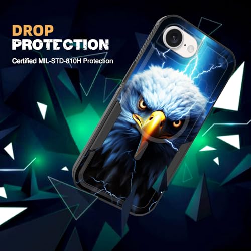 Coque antichoc iPhone 16e compatible MagSafe 6,1" protection militaire rigide avec motif aigle