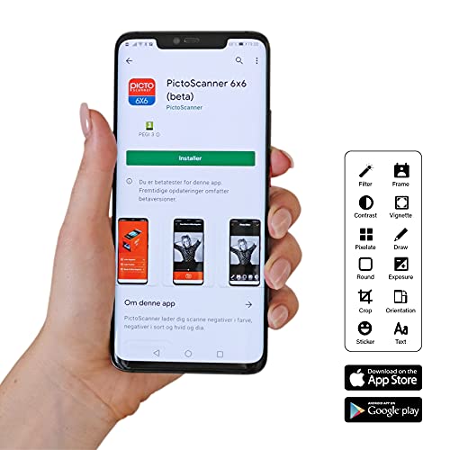 PictoScanner 6x6 - Ist EIN Scanner für 6x6 Filme. Scannen und speichern Sie Ihre 6x6 Negative oder Dias mit Ihrem Smartphone. Der Scanner ist aus, umweltfreundlicher Pappe hergestellt.