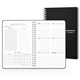 Undated Weekly Planner Notebook, 52-Week To-Do List Organizer with Weekly Goals, Habit Tracker and Priority Planner, Spiral Bound 5.8' x 8' Planner for Women and Men
