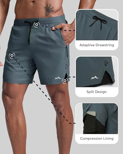 Image of maamgic Men's Athletic Running Shorts with Liner Ultra Lightweight Workout Shorts 5 inch / 7 inch
