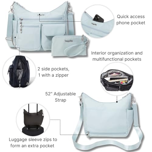 Image of Baggallini Modern Everywhere Crossbody Bag for Women 11x9x4.5 Rfid Hobo Bag