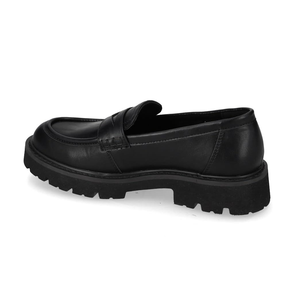 Valleverde 44520 Mocassini Casual Donna Pelle Sintetica Nero Tacco Grosso 3Cm Suola Gomma