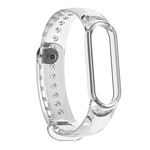 KUTEWEU Smart Watch Strap Compatible for Xiaomi Band 7,Transparent Silicone Wristband Adjustable Replacement Sport Strap,Watch Strap Wristband for Huawei Band 7 Watch Strap Accessories (white) - Image 4