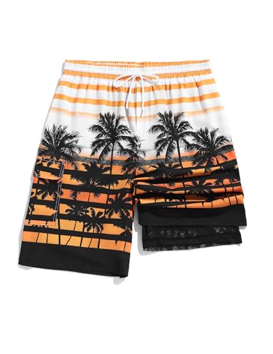 ZAFUL Mens Swim Trunks Quick Dry Swim Shorts Pocket Mesh Lining 2 in 1 Board Short Bathing Suit Elastic Waistband Swimwear