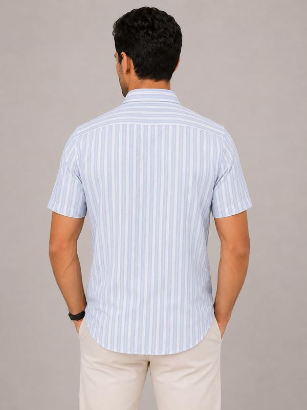 Image of MARK & ALBERT Half Sleeves Regular Fit Formal Shirt for Men Grey