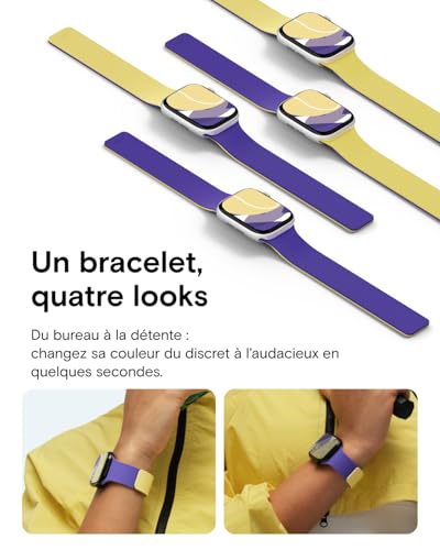 Bracelet Apple Watch silicone magnétique réversible MOFT pour iWatch Ultra et Series tout modèle - 2