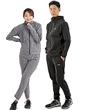 [Village Variety] サウナスーツ レディース ダイエット スーツ 洗濯可 上下セット(グレーLady's 3XL)