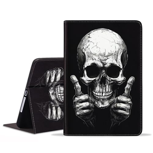 FQTBCEARI Case for iPad (A16) 11th Generation 11 Inch 2025/ iPad 10th Generation 10.9 Inch 2022, Slim PU Leather Cover, Adjustable Stand with Auto Wake/Sleep Case, Funny Skull