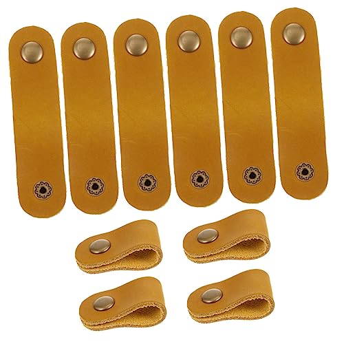 Uonlytech 10 Piezas Devanadera organizador cargadores tripe recogedor de cables cinta envoltorio de cable para cables organizadores de cables envolturas de cable Cuero de Caballo Khaki
