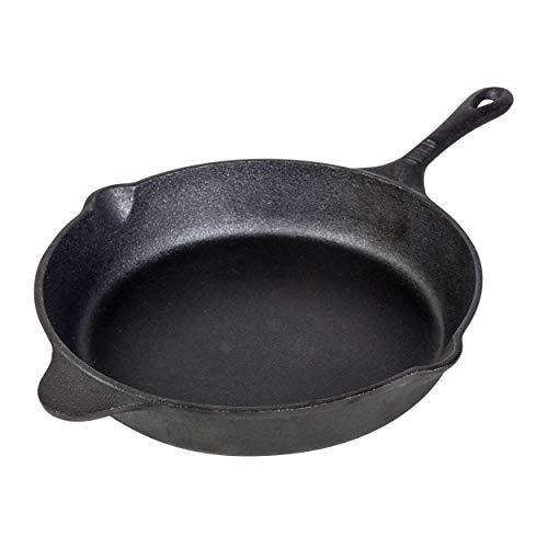 Gibson General Store Addlestone 12″ Pre-Seasoned Cast Iron Skillet, Round, Grey