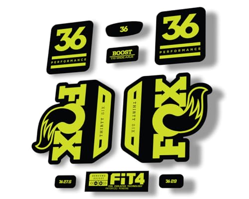 Autocollant de rechange pour fourche Fox 36 2020 Performance Series Vert citron (mat)