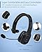 HomeSpot JM100 Trucker Bluetooth Headset with AI Noise Canceling, Wireless Headset with Rotatable Microphone and Big Mute Button, 34 Hrs Talk Time for Trucking, Home Office, Call Center