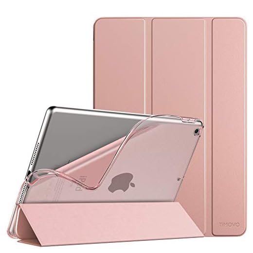 TiMOVO Fodral till ny iPad 9:e generationen 2021/8th Gen 2020/7th Gen 2019, smal TPU genomskinligt frostat skyddande skal med automatisk vakna/sova, fodral för iPad 10,2 tums fodral, roséguld