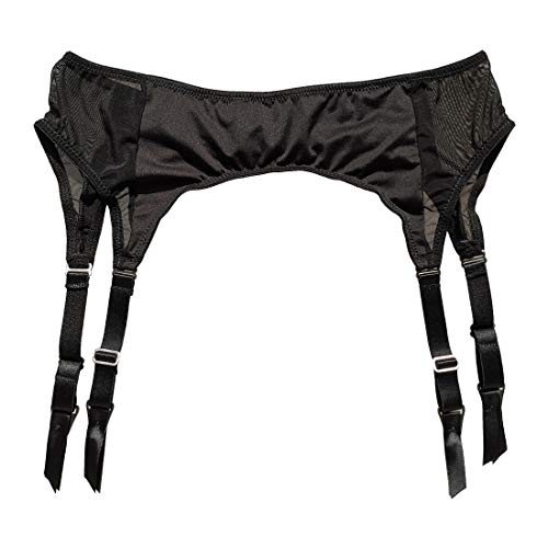Hedy&Vivian Gauze Wide Straps Garters Belt For Stockings Metal Clips Women's Lingerie Gb005 (Black, X-Large) #TOP14