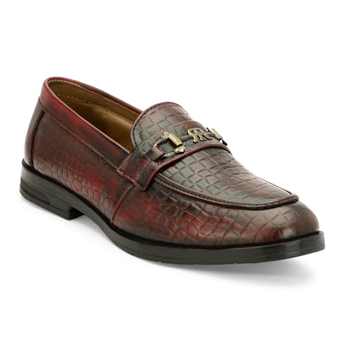 Image of Inklenzo Men's Premium Leather Loafers Soft Cushioned Slip-On Formal Shoes Loafers for Men
