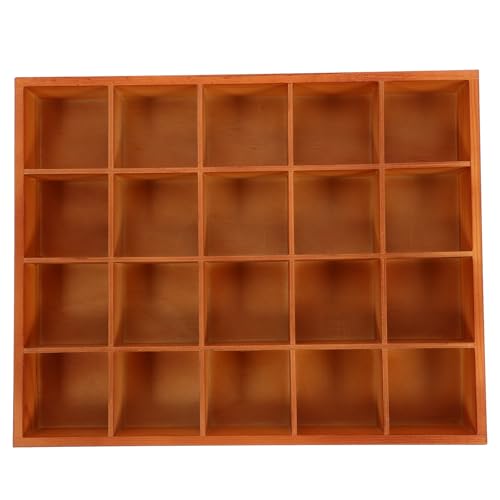BESPORTBLE Organizador de Cajones de Madera 20 Compartimentos, Bandeja Porta Collares y Pulseras, Caja Multiusos para Joyas, Llaves y Cosméticos, Adecuado para Armarios y Escritorio
