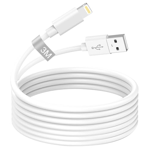 Cavo iPhone Originale Apple Certificato MFi, Cavo iPhone 3 Metri Cavo Lightning USB cavo Caricatore iPhone 3M Lungo Cavetto iPhone Filo Caricatore per iPhone 14 13 12 11 Pro Max/X/XS/XR/8/7/6/SE/iPad