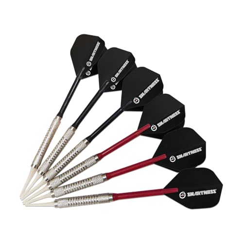 Carromco Elektronische Dartscheibe mit App - Turbo Charger 4.0 - Set: 6 Softdarts, 20 Ersatzspitzen, USB-Kabel, Wandmontage - smartes Dartboard mit Bluetooth, 2-Loch-Segmente, 45 x 51 x 4,2 cm