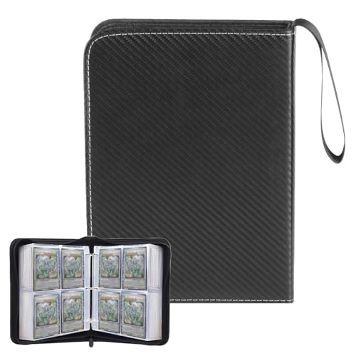 Classeur pour cartes à collectionner, album de cartes, 50 pages, pochettes amovibles et fermeture éclair, peut contenir jusqu'à 400 cartes, albums de cartes à collectionner pour cartes de jeu