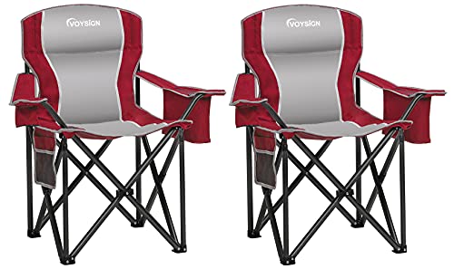 VOYSIGN Padded Camping Chairs for Adults, Oversized Folding Outdoor Chairs,