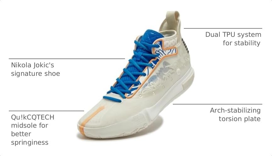 Image of 361 Joker 1 Nikola Jokić Basketball Shoes for Men high top Breathable Outdoor Sneakers Cushioning,Joker 1 GT Anti Slip Practice Sports Shoes for Teens and Adults,Zapatillas de baloncesto Hombre