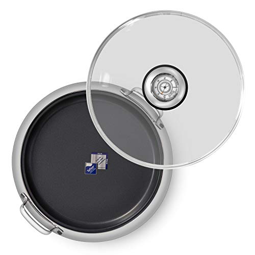 Chef's Secret By Maxam 12-Element Stainless Steel Round Griddle With See Thru Glass Cover #TOP6